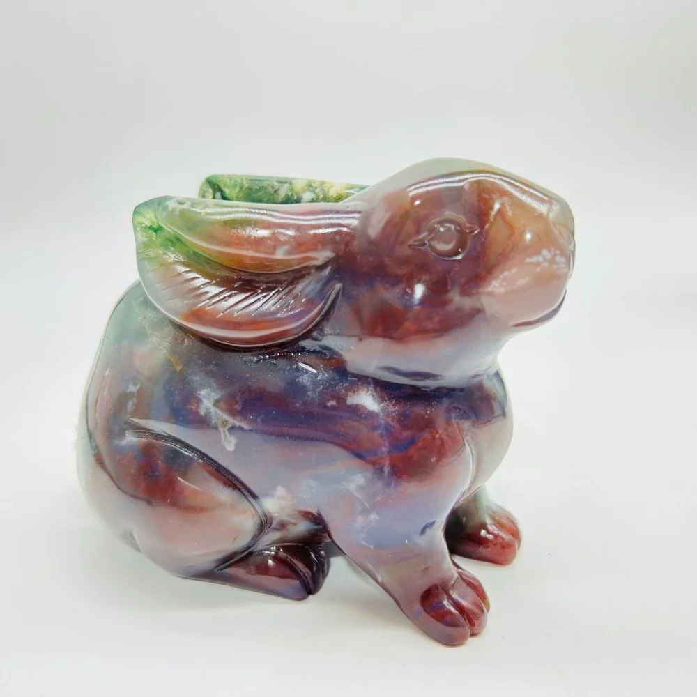 High Quality Ocean Jasper Rabbit Carving - Image 2