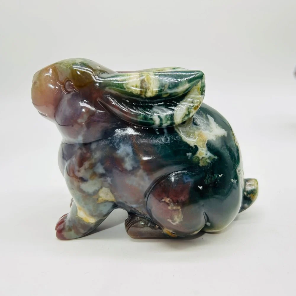 High Quality Ocean Jasper Rabbit Carving - Image 4