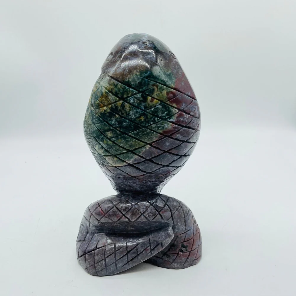 High Quality Large Ocean Jasper Cobra Snake Carving - Image 2