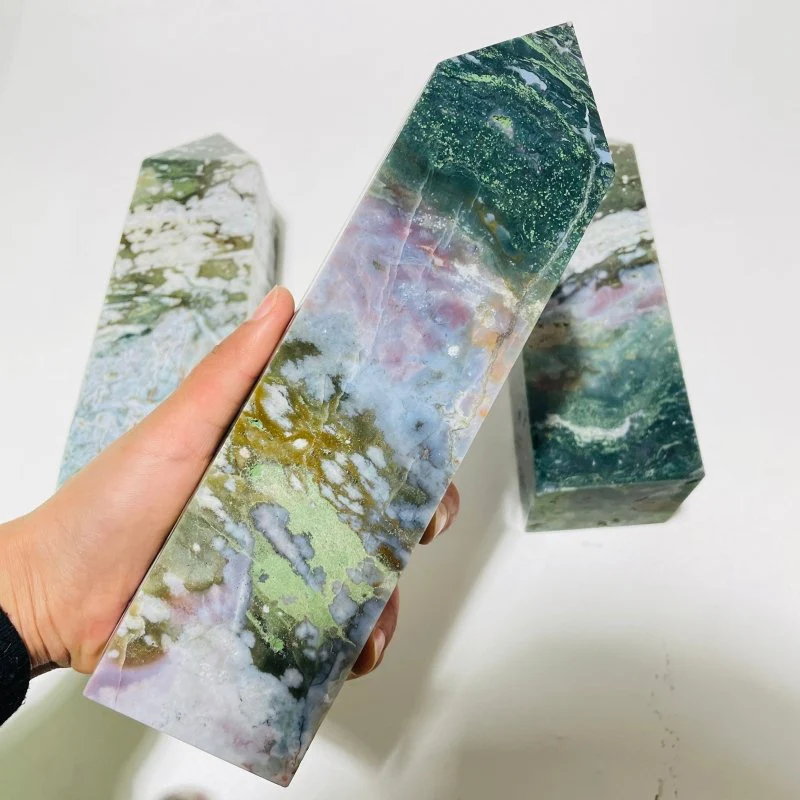 3 Pieces High Quality Large Ocean Jasper Tower - Image 3