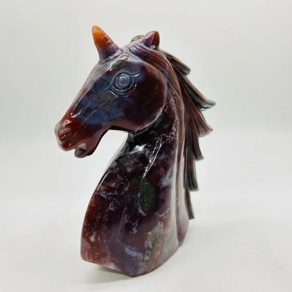 High Quality Ocean Jasper Unicorn Carving - Image 4