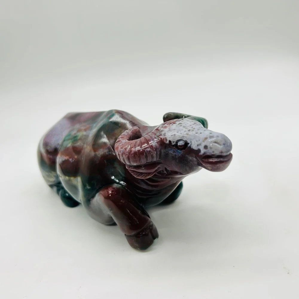 High Quality Ocean Jasper Water Buffalo Carving - Image 4