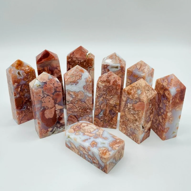 High Quality Pink Agate Fat Four-Sided Tower Point Wholesale - Image 3