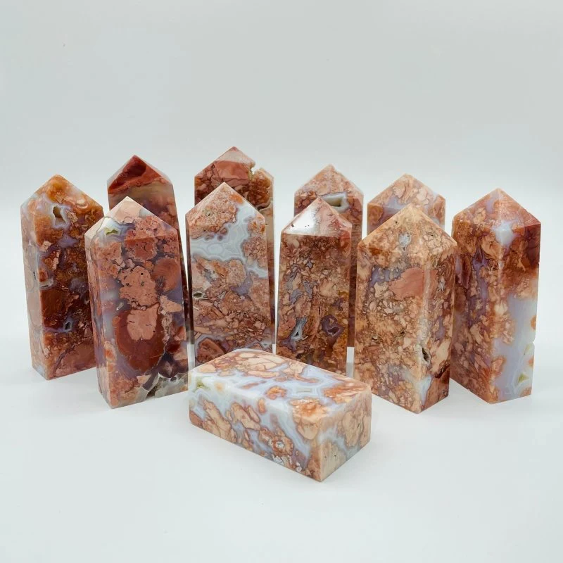 High Quality Pink Agate Fat Four-Sided Tower Point Wholesale - Image 4
