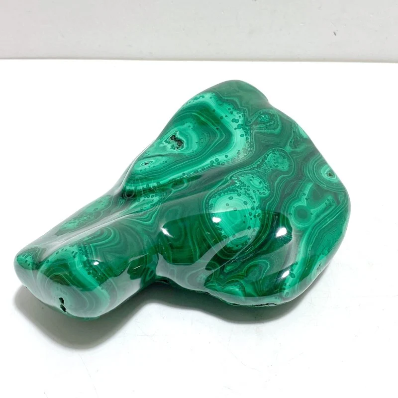 2 Pieces High Quality Polished Malachite Raw Bottom Home Decor - Image 2