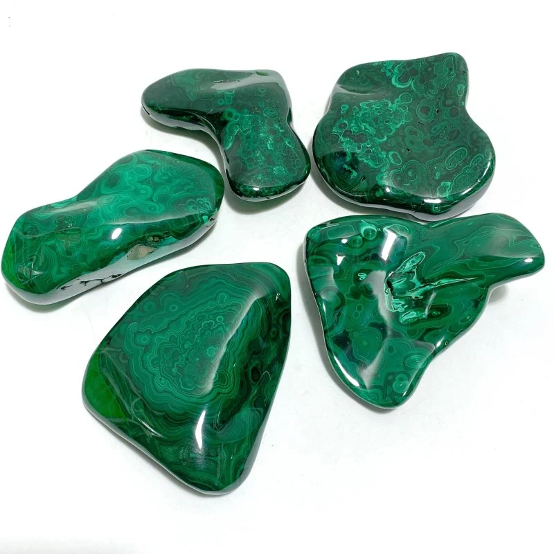 5 Pieces High Quality Polished Malachite Free Form