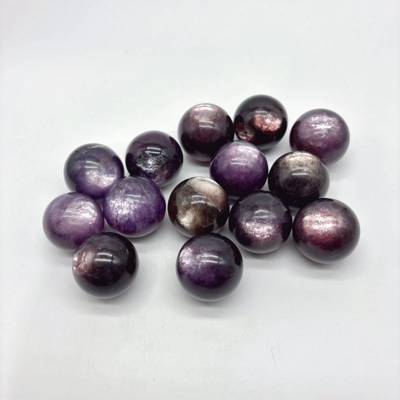 14 Pieces High Quality Purple Lepidolite Spark Spheres - Image 3