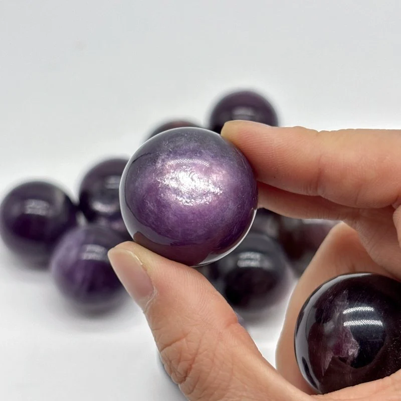14 Pieces High Quality Purple Lepidolite Spark Spheres - Image 6