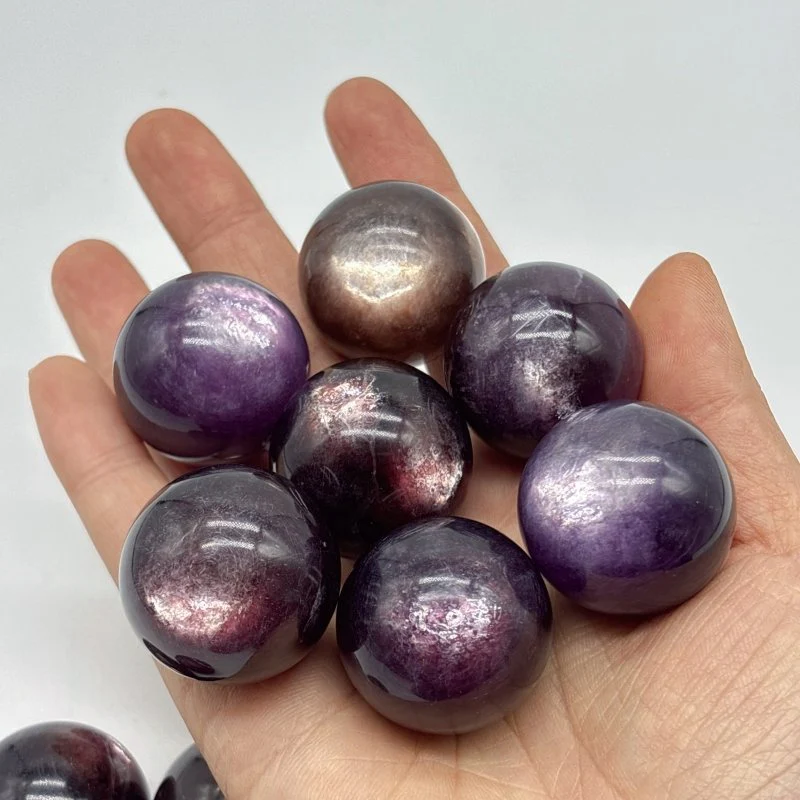 14 Pieces High Quality Purple Lepidolite Spark Spheres - Image 8