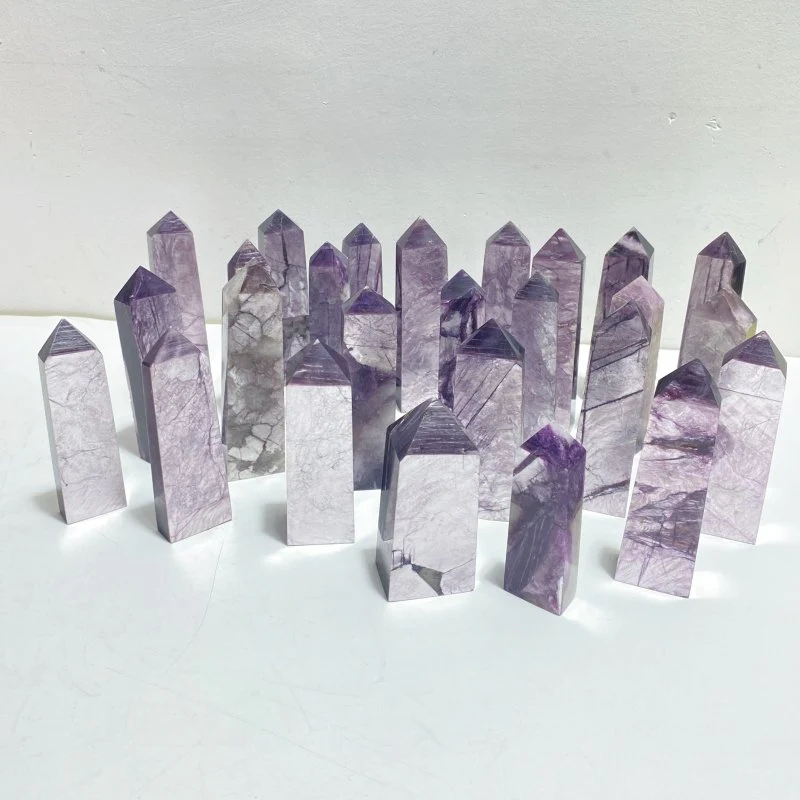 26 Pieces Purple Lepidolite Tower Points