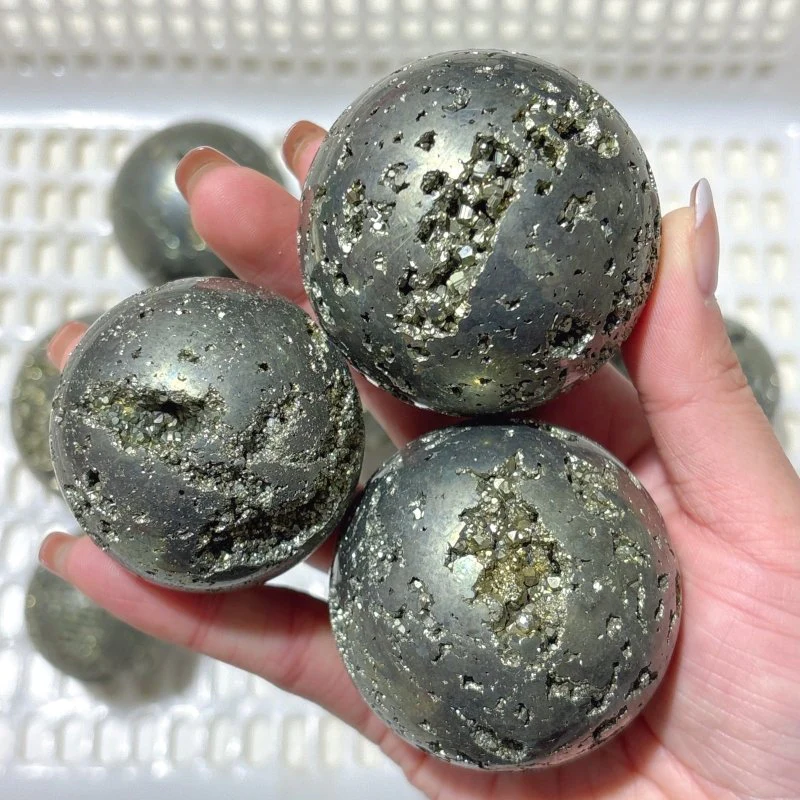 11 Pieces High Quality Pyrite Spheres Ball - Image 2