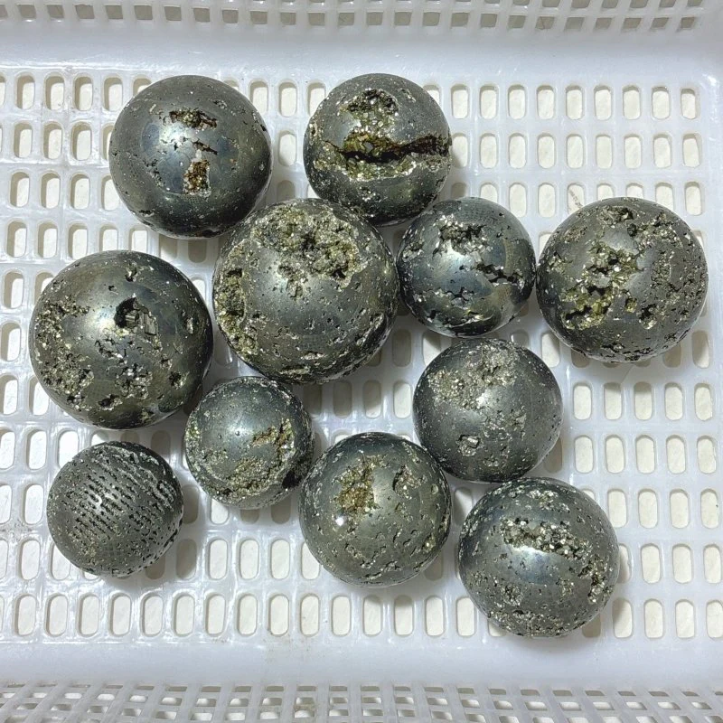 11 Pieces High Quality Pyrite Spheres Ball - Image 3
