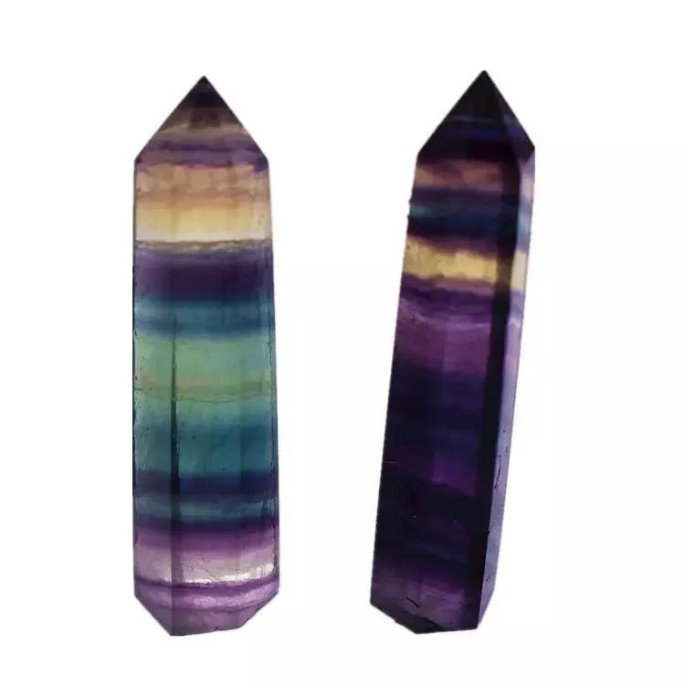 High Quality Rainbow Fluorite Crystal Point Tower Wand Wholesale - Image 3