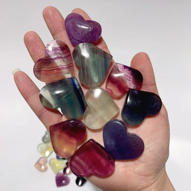 High Quality Rainbow Fluorite Heart Wholesale - Image 3