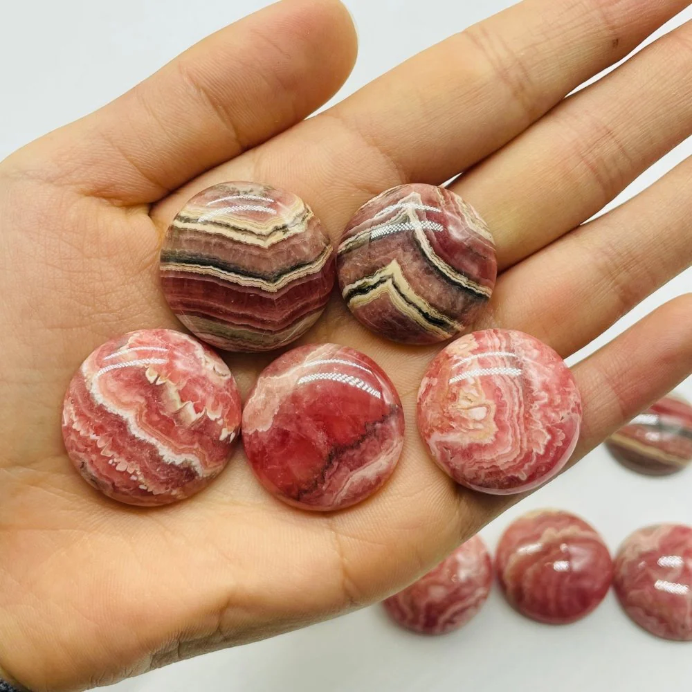 29 Pieces High Quality Rhodochrosite Round Plate DIY Pendant - Image 4