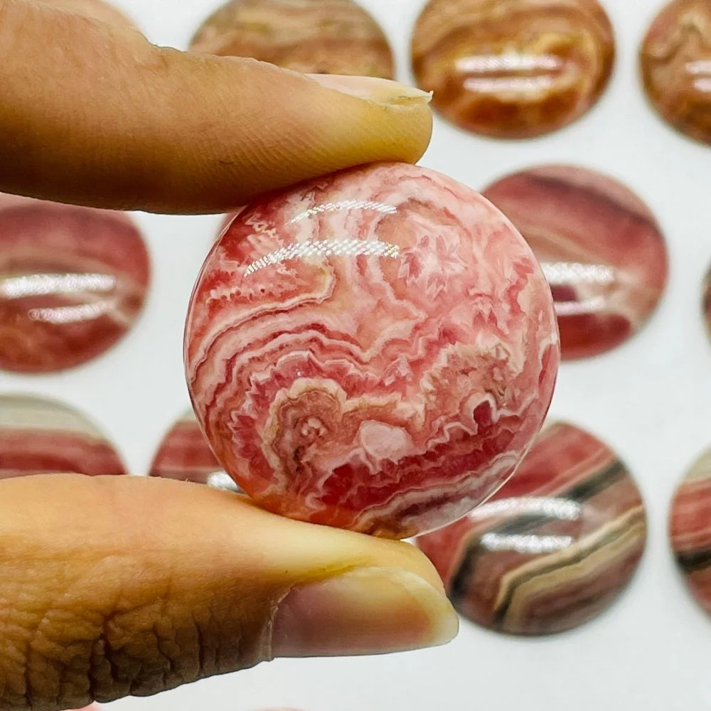 29 Pieces High Quality Rhodochrosite Round Plate DIY Pendant - Image 5