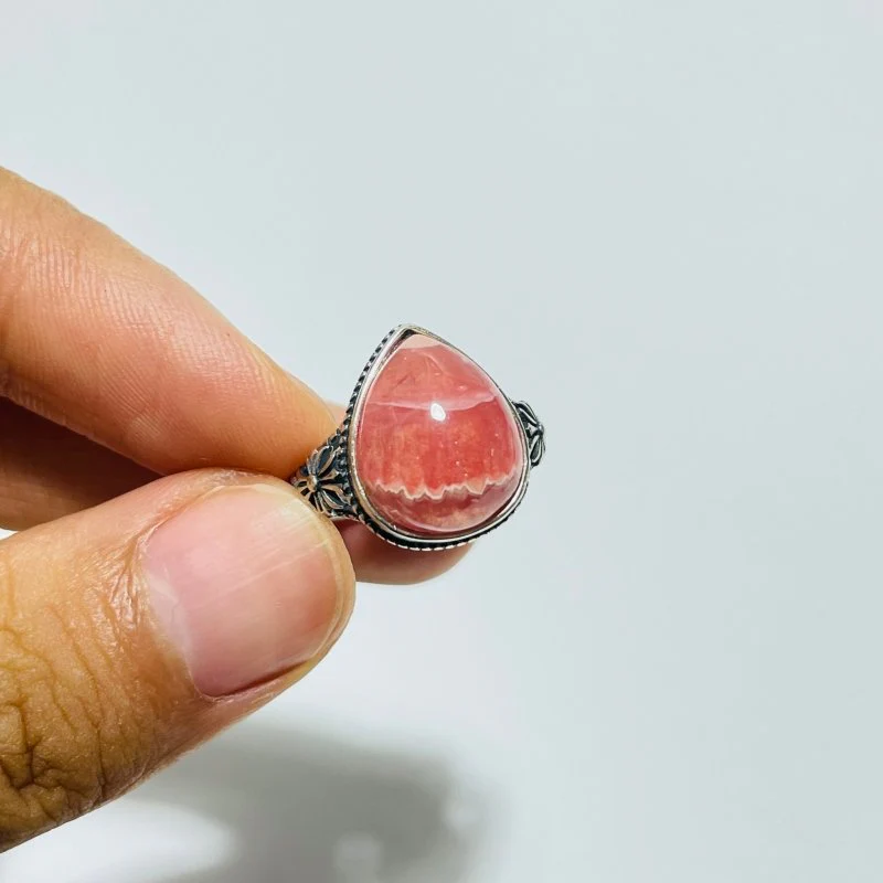 11 Pieces High Quality Rhodochrosite Sterling Silver Ring - Image 2
