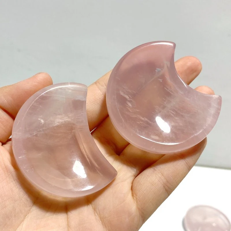 High Quality Rose Quartz Moon Shape Bowl Wholesale