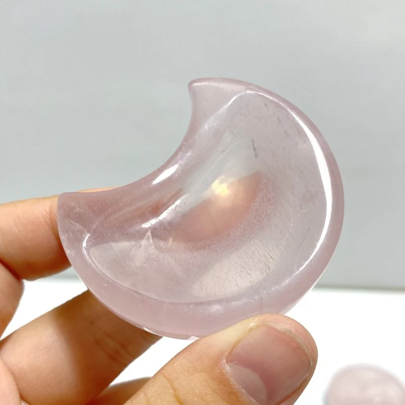 High Quality Rose Quartz Moon Shape Bowl Wholesale - Image 2