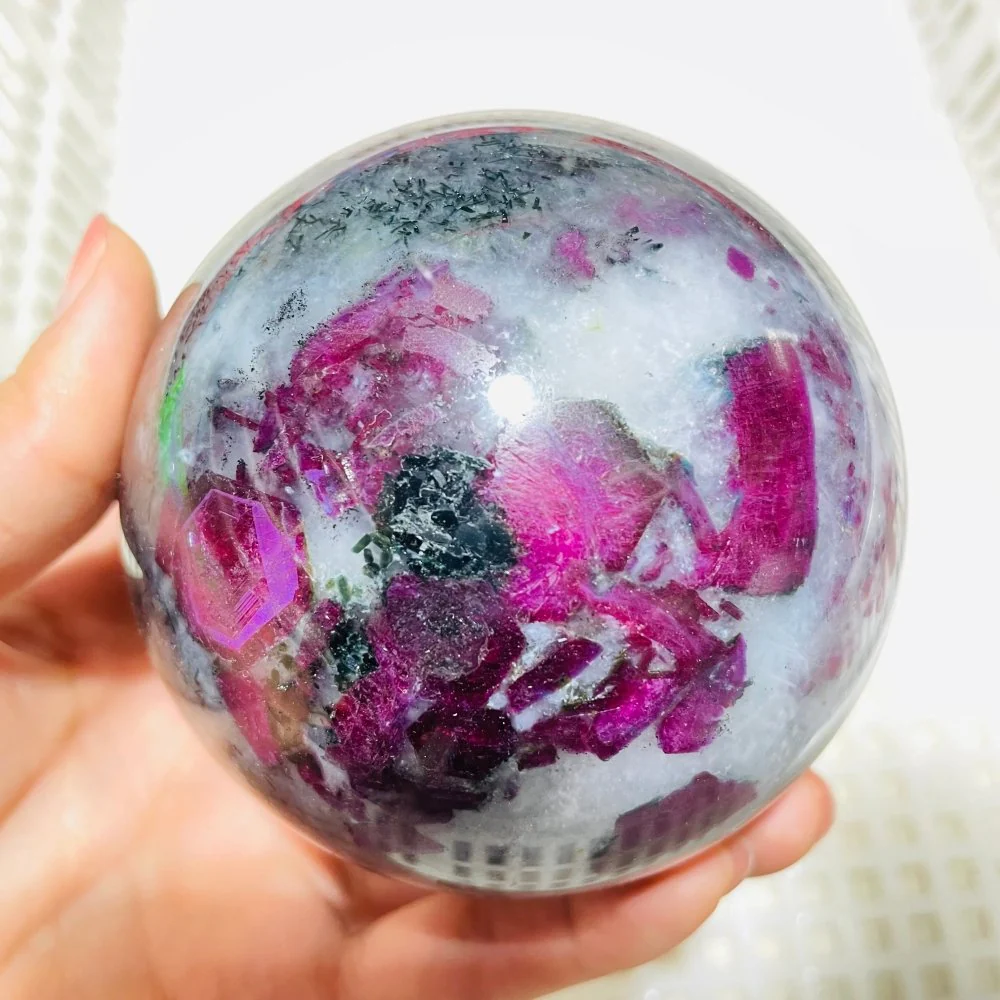 High Quality Ruby Zoisite Sphere Mixed Moonstone - Image 3