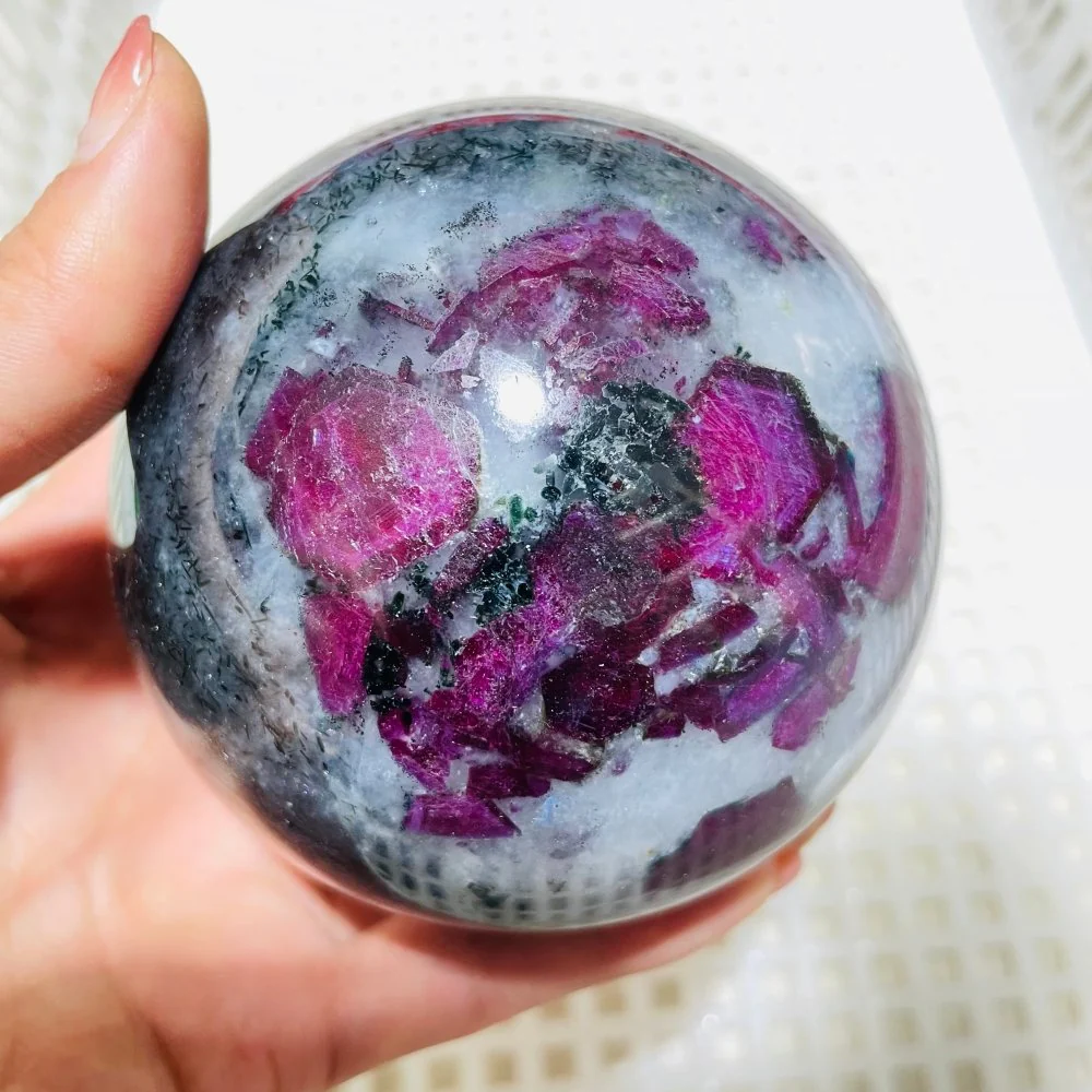 High Quality Ruby Zoisite Sphere Mixed Moonstone - Image 4