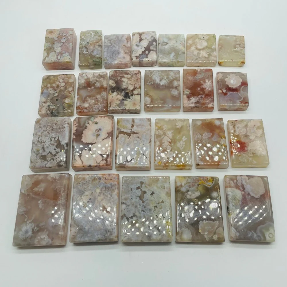 24 Pieces High Quality Sakura Flower Agate Cuboid - Image 12