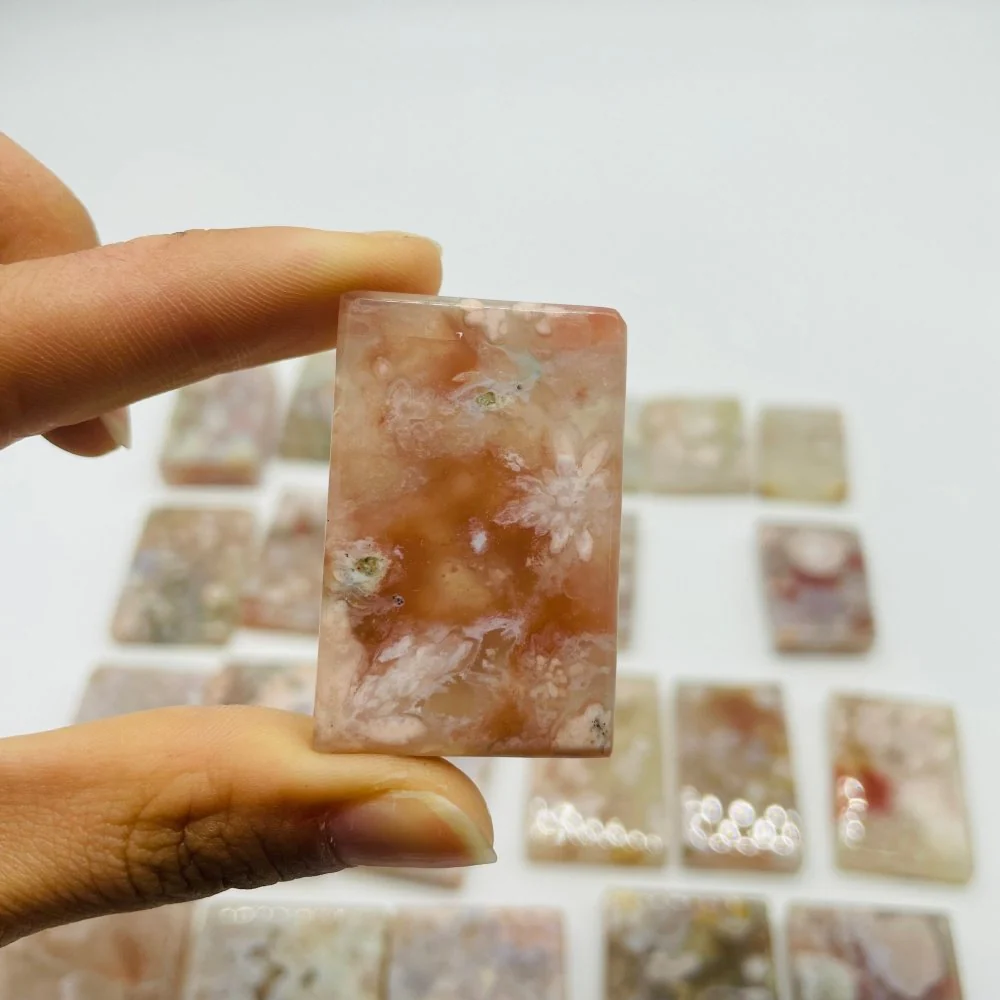 24 Pieces High Quality Sakura Flower Agate Cuboid - Image 2