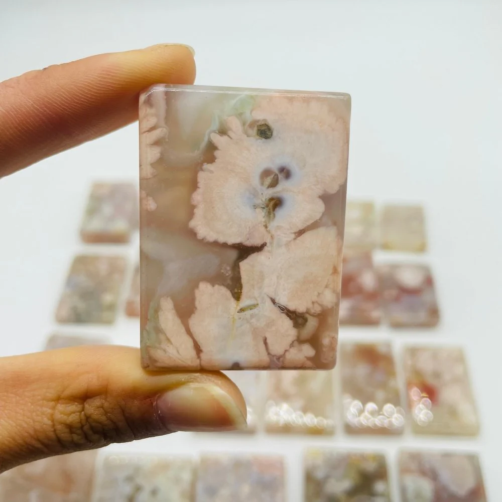 24 Pieces High Quality Sakura Flower Agate Cuboid - Image 3