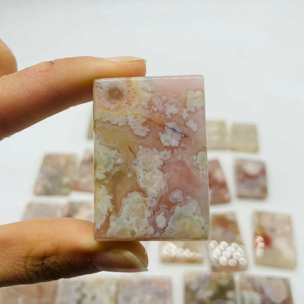 24 Pieces High Quality Sakura Flower Agate Cuboid - Image 4