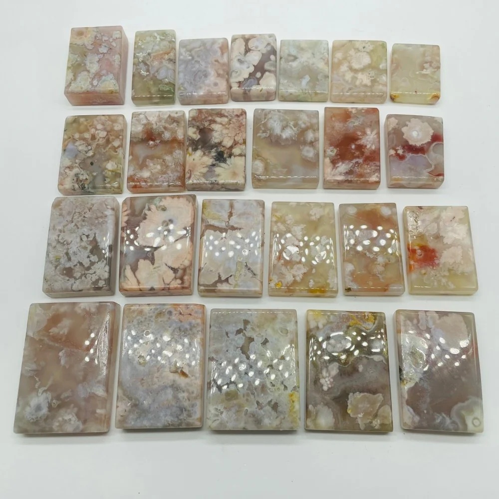 24 Pieces High Quality Sakura Flower Agate Cuboid - Image 5