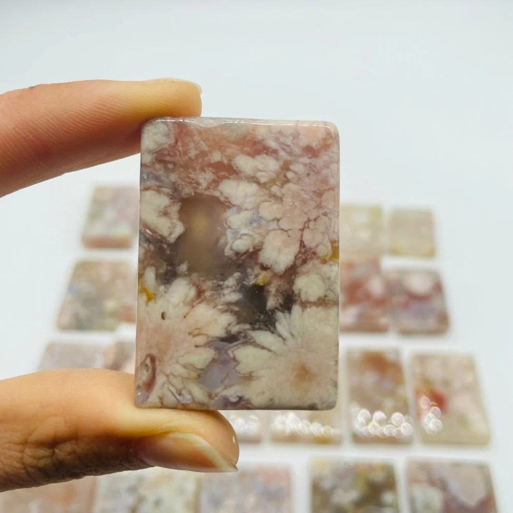 24 Pieces High Quality Sakura Flower Agate Cuboid - Image 6