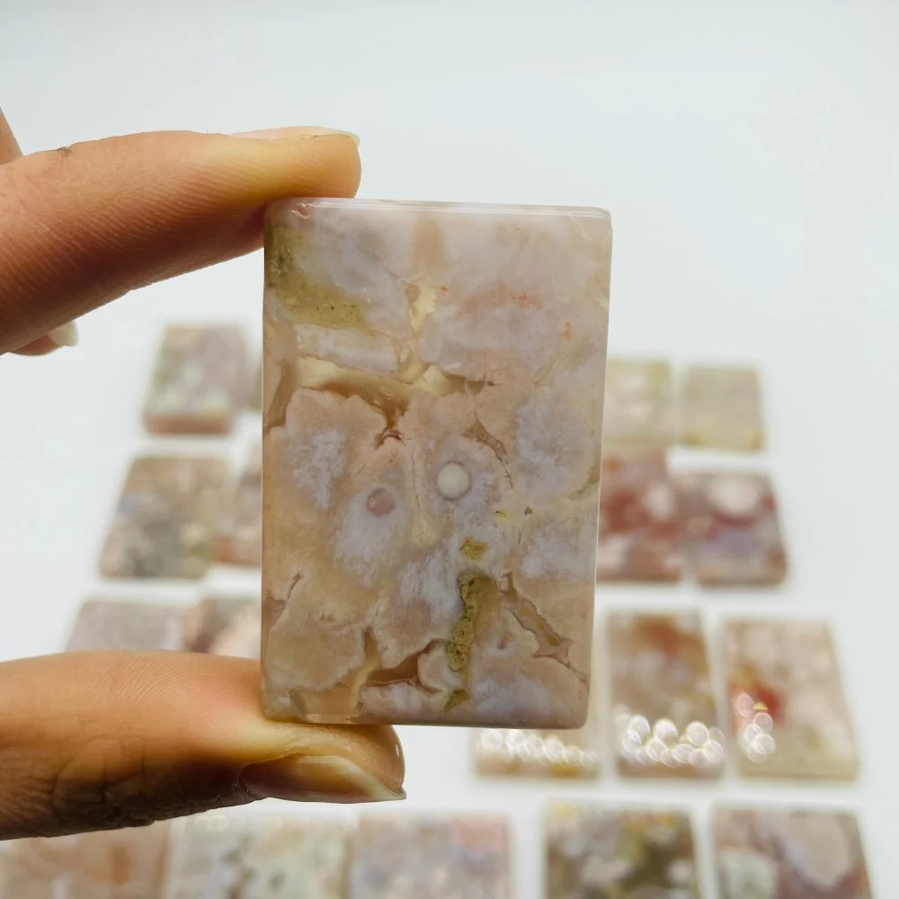24 Pieces High Quality Sakura Flower Agate Cuboid - Image 7