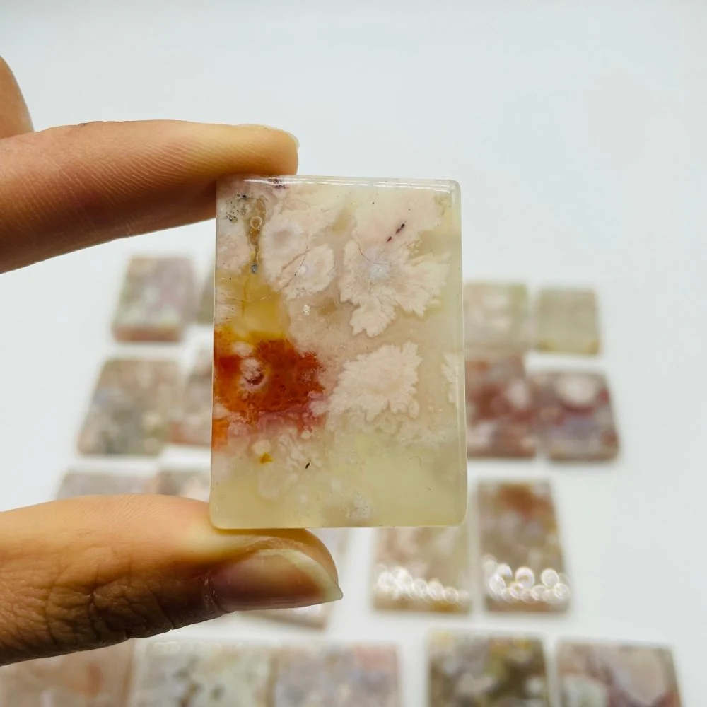 24 Pieces High Quality Sakura Flower Agate Cuboid - Image 9