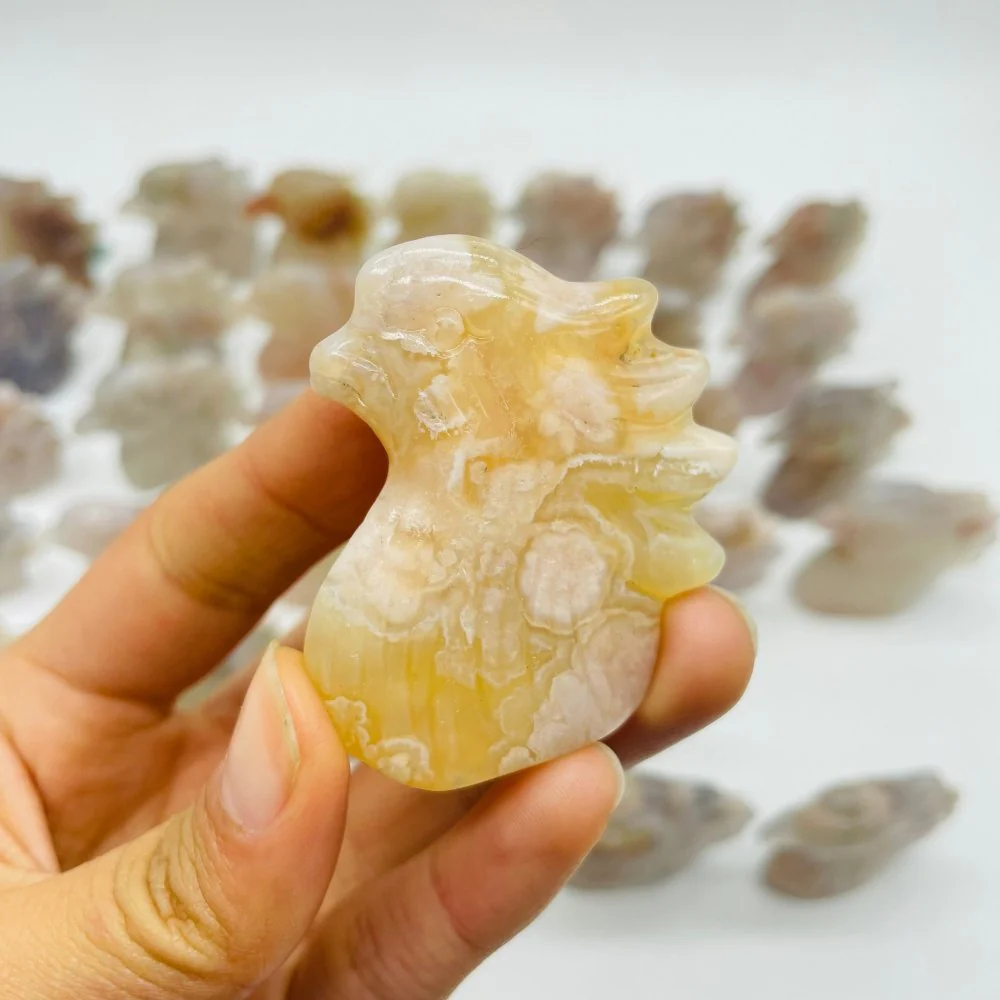 35 Pieces High Quality Sakura Flower Agate Eagle Carving - Image 9