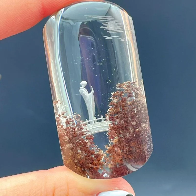 High Quality Buddhist Monk Bodhi Kensho Garden Quartz Inner Scene Carving(HGUD07) - Image 2
