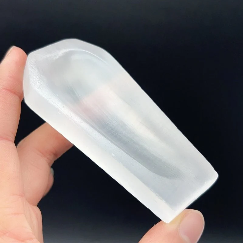 High Quality Selenite Coffin Shallow Bowl Carving Wholesale - Image 3