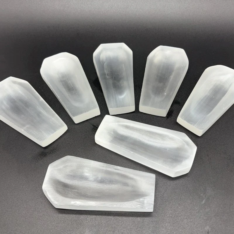 High Quality Selenite Coffin Shallow Bowl Carving Wholesale - Image 6