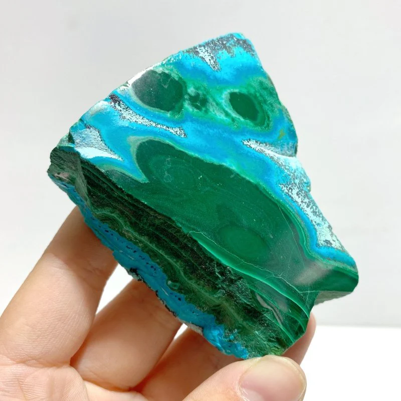 5 Pieces High Quality Small Chrysocolla Mixed Malachite Slab Specimen #4 - Image 6