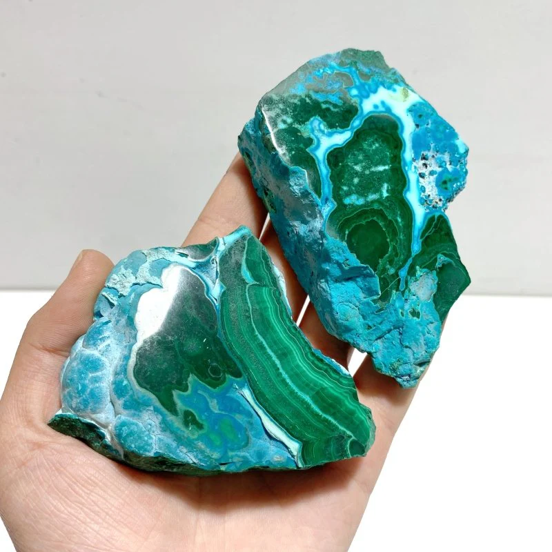 5 Pieces High Quality Small Chrysocolla Mixed Malachite Slab Specimen #4 - Image 7