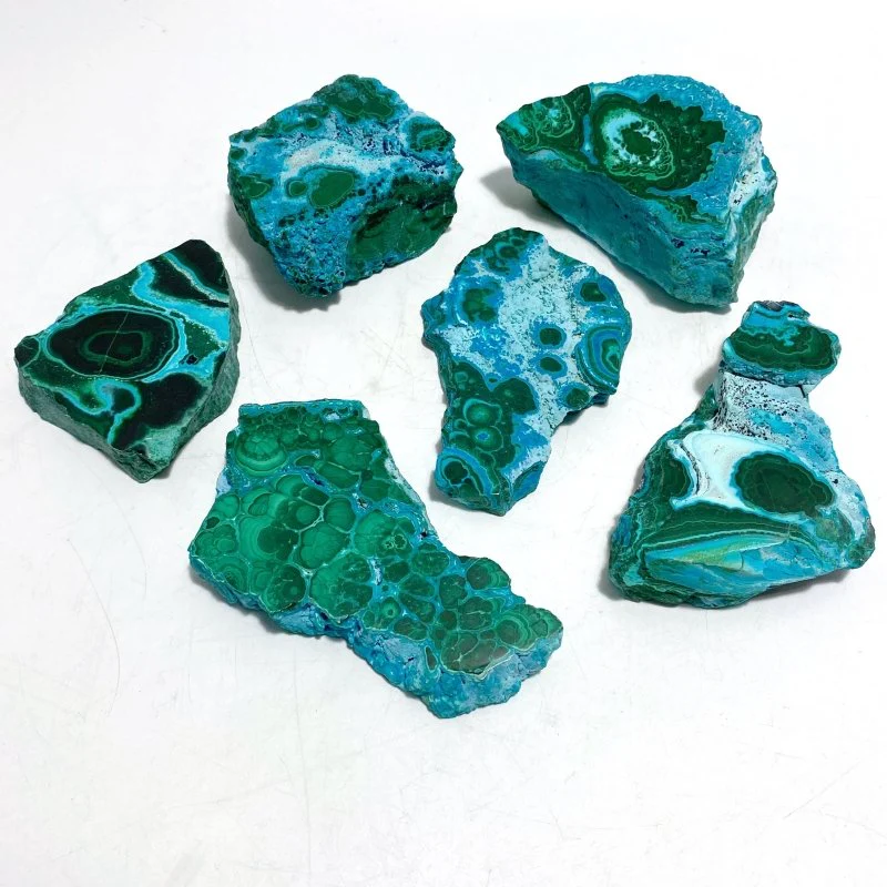 6 Pieces High Quality Small Chrysocolla Mixed Malachite Slab Specimen #5