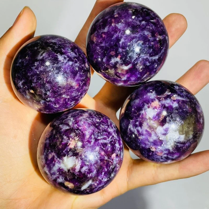 High Quality Spark Lepidolite Spheres Wholesale - Image 4
