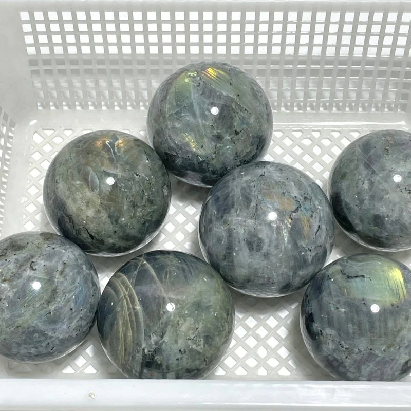 7 Pieces Large Labradorite Spheres Clearance