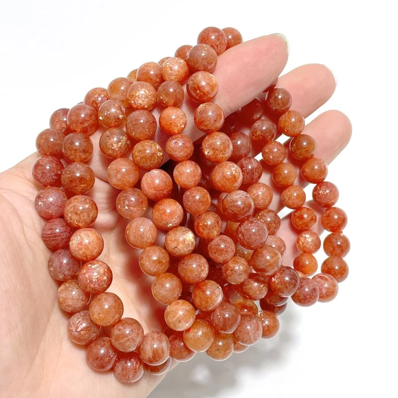 6 Pieces High Quality Sunstone Bracelets For Collection