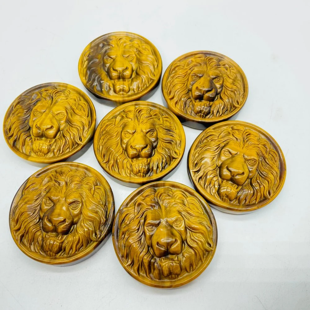High Quality Tiger Eye Lion Head Carving Wholesale - Image 3