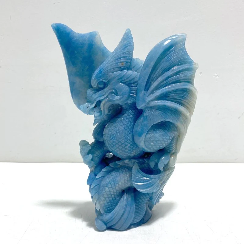 Beautiful Trolleite Flying Dragon Carving
