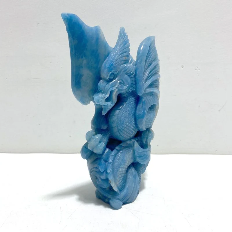 Beautiful Trolleite Flying Dragon Carving - Image 2