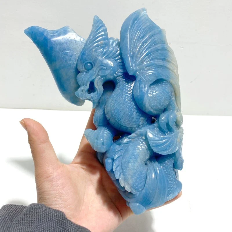 Beautiful Trolleite Flying Dragon Carving - Image 5