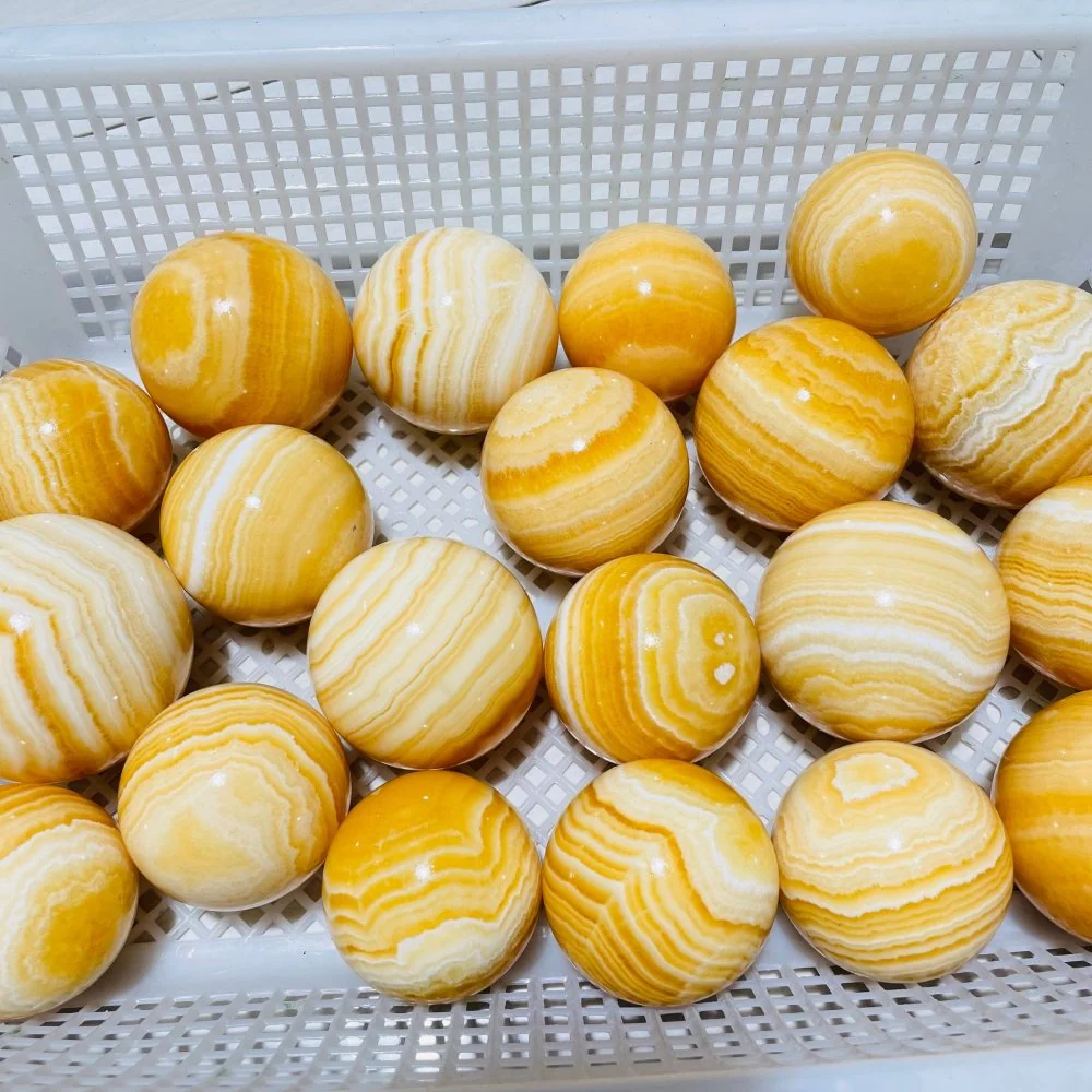 Large High Quality Yellow Calcite Spheres Wholesale - Image 7