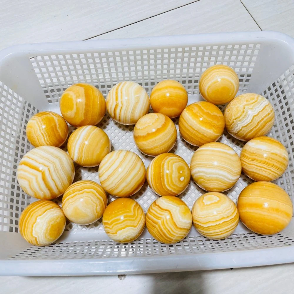 Large High Quality Yellow Calcite Spheres Wholesale - Image 8