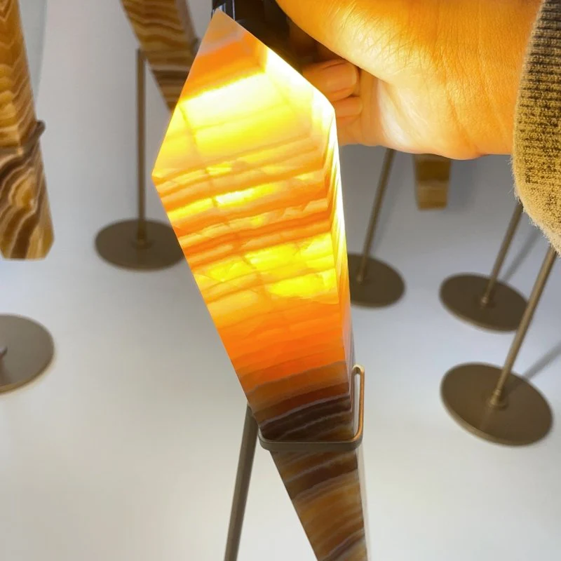 7 Pieces High Quality Yellow Calcite Wand Points With Stand - Image 2
